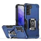 For Samsung Galaxy S21 5G Ring Holder Non-slip Armor Phone Case(Blue) - 1