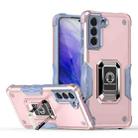 For Samsung Galaxy S21 5G Ring Holder Non-slip Armor Phone Case(Rose Gold) - 1