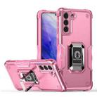 For Samsung Galaxy S21 5G Ring Holder Non-slip Armor Phone Case(Pink) - 1