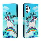 For Samsung Galaxy A13 4G Colored Drawing Leather Phone Case(Rainbow Horse) - 1
