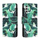 For Samsung Galaxy A13 5G Colored Drawing Leather Phone Case(Banana Leaf) - 1