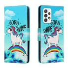 For Samsung Galaxy A33 5G Colored Drawing Leather Phone Case(Rainbow Horse) - 1