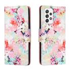 For Samsung Galaxy A33 5G Colored Drawing Leather Phone Case(Watercolor Flowers) - 1