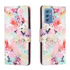 For Samsung Galaxy M52 5G Colored Drawing Leather Phone Case(Watercolor Flowers) - 1