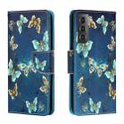 For Samsung Galaxy S22+ 5G Colored Drawing Leather Phone Case(Jewelry Butterfly) - 1