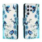 For Samsung Galaxy S22 Ultra 5G Colored Drawing Leather Phone Case(Fantasy Butterfly) - 1