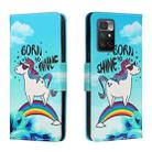 For Xiaomi Redmi Note 11 4G Colored Drawing Leather Phone Case(Rainbow Horse) - 1