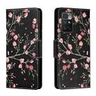 For Xiaomi Redmi Note 11 4G Colored Drawing Leather Phone Case(Black Background Safflower) - 1