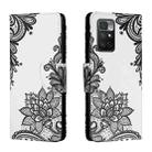For Xiaomi Redmi Note 11 4G Colored Drawing Leather Phone Case(Black Flower) - 1