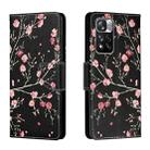 For Xiaomi Redmi Note 11 Pro Colored Drawing Leather Phone Case(Black Background Safflower) - 1