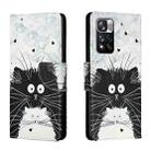 For Xiaomi Redmi Note 11 Pro Colored Drawing Leather Phone Case(Black White Cat) - 1