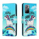 For Xiaomi Redmi Note 11 5G Colored Drawing Leather Phone Case(Rainbow Horse) - 1