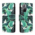 For Xiaomi Redmi Note 11 5G Colored Drawing Leather Phone Case(Banana Leaf) - 1