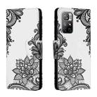For Xiaomi Redmi Note 11 5G Colored Drawing Leather Phone Case(Black Flower) - 1