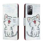 For Xiaomi Redmi Note 11 5G Colored Drawing Leather Phone Case(Red Mouth Cat) - 1