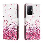 For Xiaomi Mi 11T Colored Drawing Leather Phone Case(Pink Heart) - 1