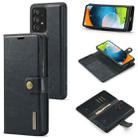 For Samsung Galaxy A53 5G DG.MING Crazy Horse Texture Detachable Magnetic Leather Phone Case(Black) - 1