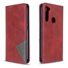 For Xiaomi Redmi Note 8T Rhombus Texture Horizontal Flip Magnetic Leather Case with Holder & Card Slots(Red) - 1