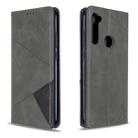 For Xiaomi Redmi Note 8T Rhombus Texture Horizontal Flip Magnetic Leather Case with Holder & Card Slots(Grey) - 1