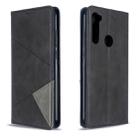 For Xiaomi Redmi Note 8T Rhombus Texture Horizontal Flip Magnetic Leather Case with Holder & Card Slots(Black) - 1