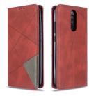 For Xiaomi Redmi 8 Rhombus Texture Horizontal Flip Magnetic Leather Case with Holder & Card Slots(Red) - 1