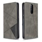 For Xiaomi Redmi 8 Rhombus Texture Horizontal Flip Magnetic Leather Case with Holder & Card Slots(Grey) - 1