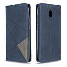 For Xiaomi Redmi 8A Rhombus Texture Horizontal Flip Magnetic Leather Case with Holder & Card Slots(Blue) - 1