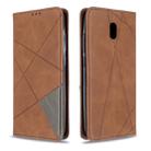 For Xiaomi Redmi 8A Rhombus Texture Horizontal Flip Magnetic Leather Case with Holder & Card Slots(Brown) - 1