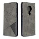 For Nokia 6.2 / 7.2 Rhombus Texture Horizontal Flip Magnetic Leather Case with Holder & Card Slots(Grey) - 1
