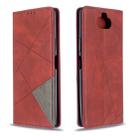 For Sony Xperia 8 Rhombus Texture Horizontal Flip Magnetic Leather Case with Holder & Card Slots(Red) - 1