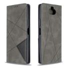 For Sony Xperia 8 Rhombus Texture Horizontal Flip Magnetic Leather Case with Holder & Card Slots(Grey) - 1