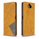 For Sony Xperia 8 Rhombus Texture Horizontal Flip Magnetic Leather Case with Holder & Card Slots(Yellow) - 1