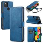 For Google Pixel 5A 5G DG.MING Retro Oil Side Horizontal Flip Leather Case with Holder & Card Slots & Wallet(Blue) - 1