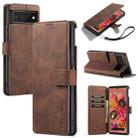 For Google Pixel 6 DG.MING Retro Oil Side Horizontal Flip Leather Case with Holder & Card Slots & Wallet(Coffee) - 1