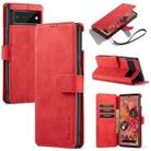 For Google Pixel 6 DG.MING Retro Oil Side Horizontal Flip Leather Case with Holder & Card Slots & Wallet(Red) - 1