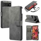 For Google Pixel 6 DG.MING Retro Oil Side Horizontal Flip Leather Case with Holder & Card Slots & Wallet(Grey) - 1