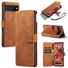 For Google Pixel 6 DG.MING Retro Oil Side Horizontal Flip Leather Case with Holder & Card Slots & Wallet(Brown) - 1