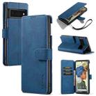 For Google Pixel 6 Pro DG.MING Retro Oil Side Horizontal Flip Leather Case with Holder & Card Slots & Wallet(Blue) - 1