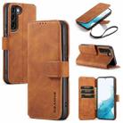 For Samsung Galaxy S22 DG.MING Retro Oil Side Horizontal Flip Leather Case with Holder & Card Slots & Wallet(Brown) - 1