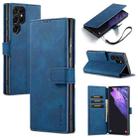 For Samsung Galaxy S22 Ultra DG.MING Retro Oil Side Horizontal Flip Leather Case with Holder & Card Slots & Wallet(Blue) - 1