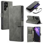 For Samsung Galaxy S22 Ultra DG.MING Retro Oil Side Horizontal Flip Leather Case with Holder & Card Slots & Wallet(Grey) - 1