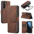 For Samsung Galaxy S22+ DG.MING Retro Oil Side Horizontal Flip Leather Case with Holder & Card Slots & Wallet(Coffee) - 1