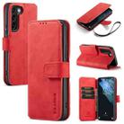 For Samsung Galaxy S22+ DG.MING Retro Oil Side Horizontal Flip Leather Case with Holder & Card Slots & Wallet(Red) - 1