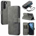 For Samsung Galaxy S22+ DG.MING Retro Oil Side Horizontal Flip Leather Case with Holder & Card Slots & Wallet(Grey) - 1