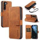 For Samsung Galaxy S22+ DG.MING Retro Oil Side Horizontal Flip Leather Case with Holder & Card Slots & Wallet(Brown) - 1