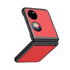 For Huawei P50 Pocket Cross Texture Shockproof Phone Case(Red) - 1