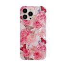 For iPhone 13 Shell Texture TPU Phone Case(Butterfly Peony Pink) - 1