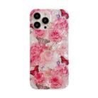 Shell Texture TPU Phone Case For iPhone 13 Pro(Butterfly Peony Pink) - 1