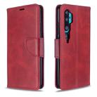 For Xiaomi CC9 Pro / Note 10 / Note 10 Pro Retro Lambskin Texture Pure Color Horizontal Flip PU Leather Case with Holder & Card Slots & Wallet & Lanyard(Red) - 1