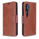 For Xiaomi CC9 Pro / Note 10 / Note 10 Pro Retro Lambskin Texture Pure Color Horizontal Flip PU Leather Case with Holder & Card Slots & Wallet & Lanyard(Brown) - 1